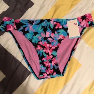 Flowered Hipster bathing suit bottom